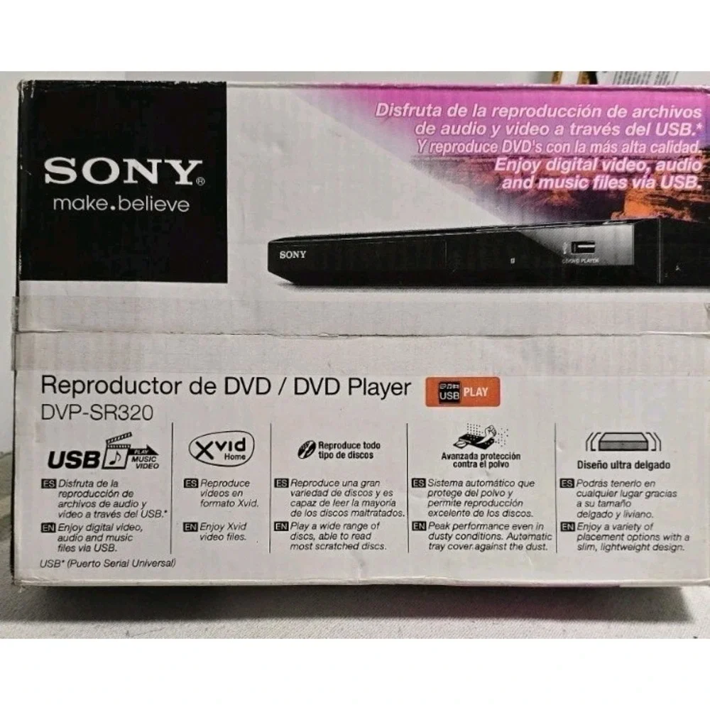 Sony DVD Player with‎ Remote REGION 4 DVP-SR320 USB NEW Australia Latin America